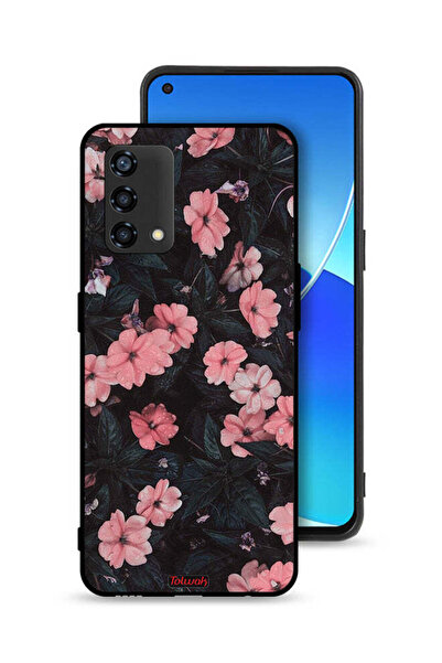 Tolwak غطاء حماية لهاتف Oppo A95 4G ​​- لون الخوخ والورود الصغيرة