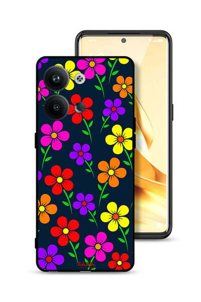 Tolwak غطاء حماية لهاتف Oppo Reno9 5G - زهور ملونة