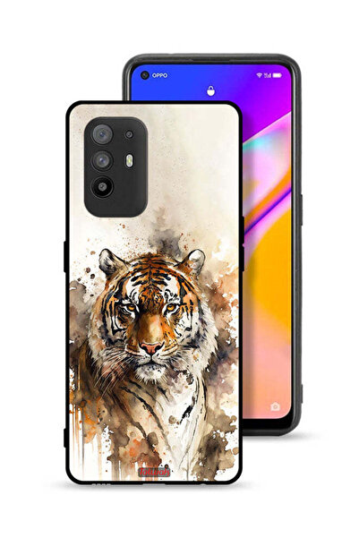 Tolwak غطاء حماية Oppo A95 5G بتصميم فن تجريدي من جلد الفهد