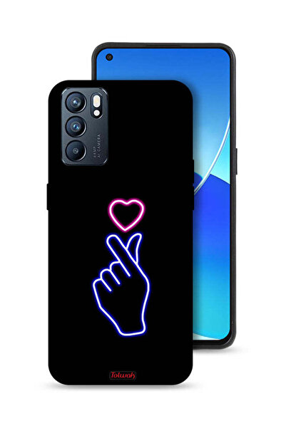 Tolwak غطاء حماية Oppo Reno6 5G بتصميم قلب مزخرف