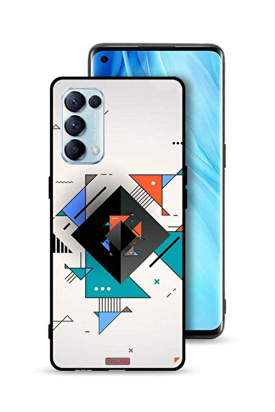 Tolwak غطاء حماية لهاتف Oppo Reno5 Pro 5G بأشكال مربعة ومثلثة ونمط تجريدي