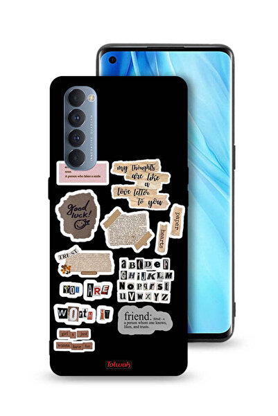 Tolwak غطاء حماية لهاتف Oppo Reno4 Pro 4G بملصقات عبارات الحظ السعيد