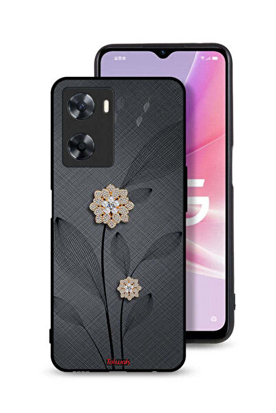Tolwak غطاء حماية لهاتف Oppo A57s بتصميم زهور ماسية