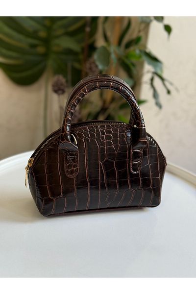 Bagnest Women's Shiny Mini Crocodile Pattern Long Strap Handbag, Shoulder Bag
