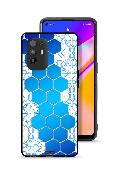 Tolwak غطاء حماية لهاتف Oppo F19 Pro Plus 5G بنمط شبكة أيقونات سداسية الشكل