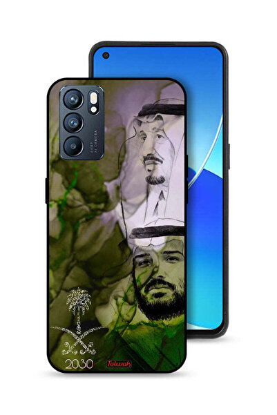 Tolwak غطاء حماية لهاتف Oppo Reno6 5G، ملصق فني للملك سلمان وولي العهد محمد