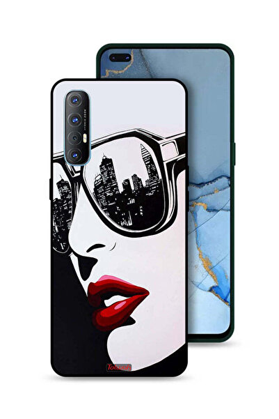Tolwak غطاء حماية لهاتف Oppo Reno3 Pro 4G برسومات فنية تجريدية لوجه فتاة