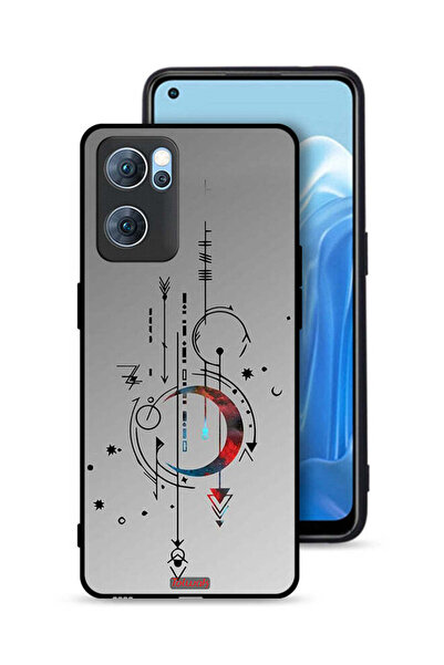 Tolwak Oppo Reno7 5G Protective Case Cover Moon And Arrows Art Pattern