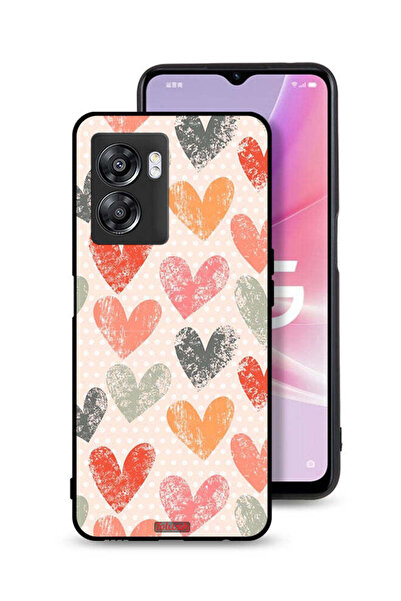 Tolwak Oppo A57 5G Protective Case Cover Hearts Art
