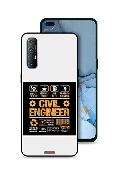 Tolwak غطاء حماية لهاتف Oppo Reno3 Pro 4G - ملصق مهندس مدني