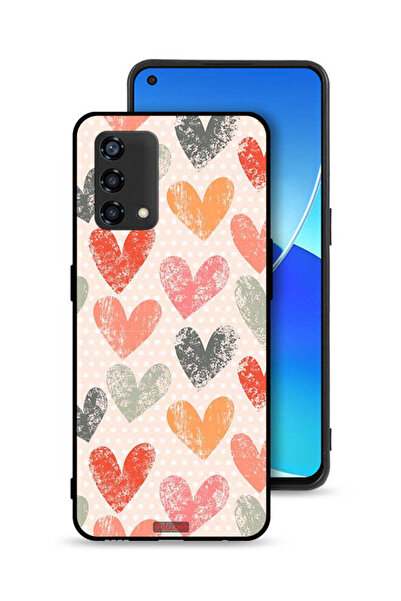 Tolwak غطاء حماية لهاتف Oppo Reno6 Lite بتصميم قلوب فنية