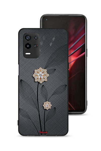 Tolwak غطاء حماية لهاتف Oppo K9x بتصميم زهور ماسية