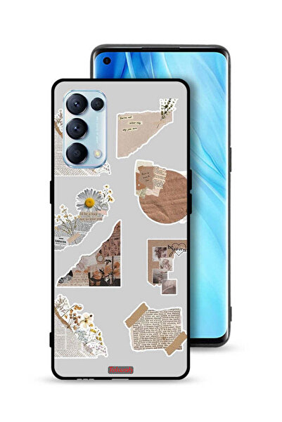 Tolwak غطاء حماية لهاتف Oppo Reno5 Pro 5G مصنوع من قطع من الملصقات الورقية