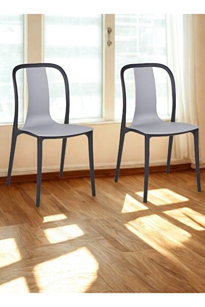 smart home Single chair set consisting of two fiber chairs with a modern design and strong legs - size 45 x 45 x 80 cm | Durable office seat