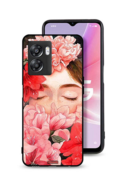Tolwak غطاء حماية لهاتف OnePlus Nord N300 برسومات زهور ووجه فتاة مخفي