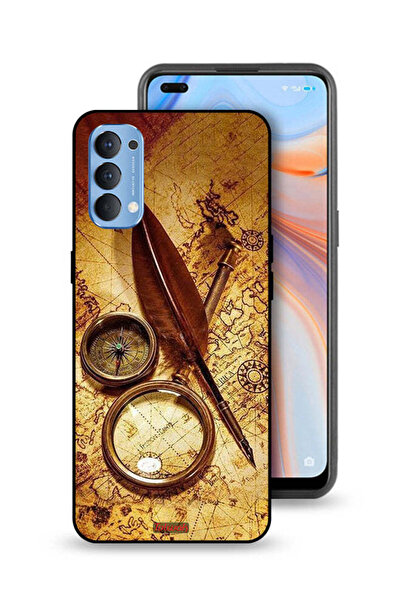 Tolwak غطاء حماية لهاتف Oppo Reno4 4G بتصميم بوصلة عتيقة