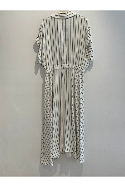 AYHAN Çift Cep Beli Lastikli Elbise