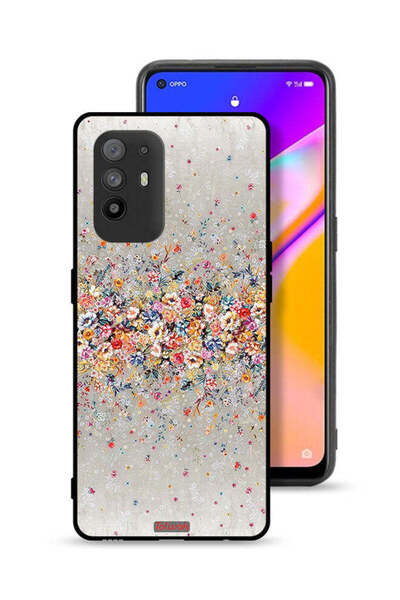 Tolwak غطاء حماية Oppo A95 5G بنقشة زهور صغيرة وفن تجريدي