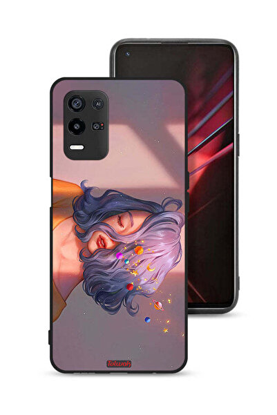 Tolwak غطاء حماية Oppo K9x بتصميم فتاة وفن الفضاء
