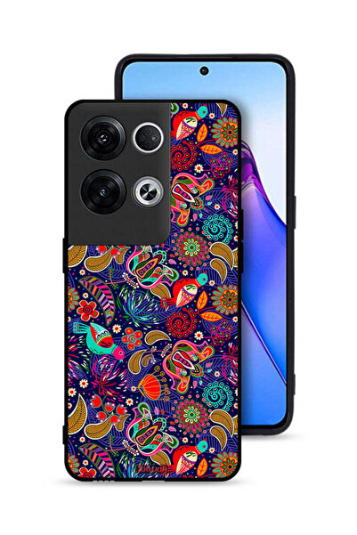 Tolwak غطاء حماية لهاتف Oppo Reno8 Pro Plus 5G بنقشة أوراق طيور وزهور ملونة