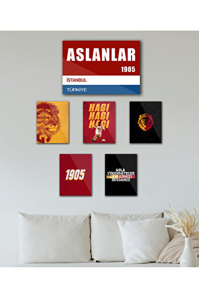 Pi Dekorasyon "Gǎlațasaray" Efsane Taraftar Hagi Şampiyon Cimbom Aslan Sarı K...