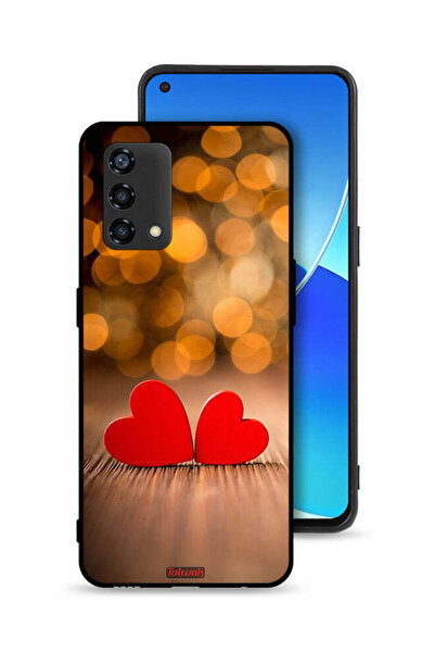 Tolwak غطاء حماية لهاتف Oppo Reno6 Lite بتصميم قلبين جميلين