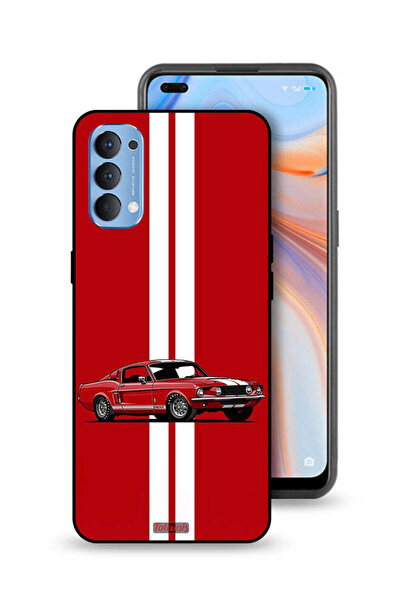 Tolwak Oppo Reno4 4G Protective Case Cover Vintage Car Abstract Art