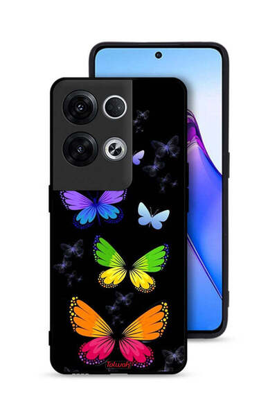 Tolwak Oppo Reno8 Pro Plus 5G Protective Case Cover Colorful Butterflies