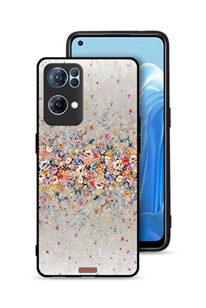 Tolwak غطاء حماية لهاتف Oppo Reno7 Pro 5G بنقشة زهور صغيرة وفن تجريدي