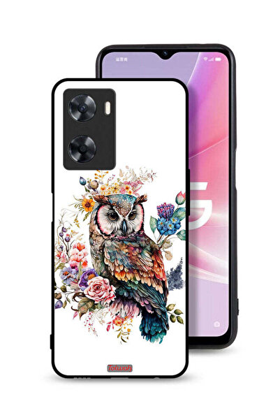 Tolwak غطاء حماية لهاتف Oppo A77s بتصميم بومة فنية تجريدية