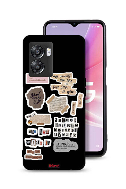 Tolwak غطاء حماية لهاتف Oppo A57 5G مع ملصقات اقتباسات الحظ السعيد