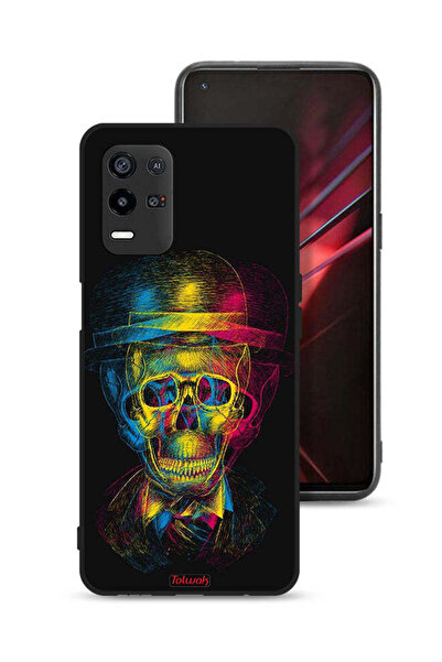 Tolwak غطاء حماية Oppo K9x بتصميم جمجمة وقبعة ملونة وفن خيالي