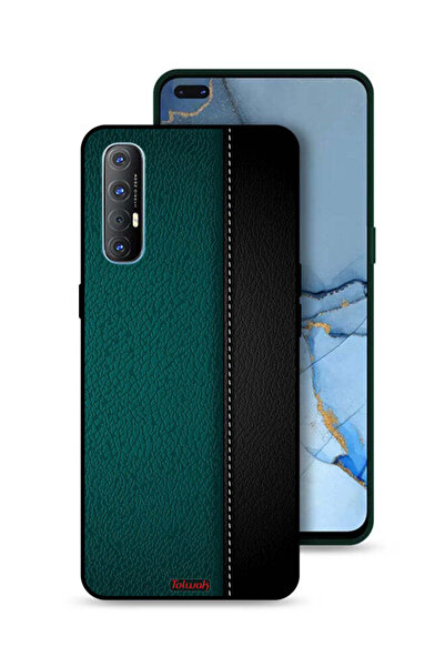 Tolwak غطاء حماية جلدي بنمط هندسي لهاتف Oppo Reno3 Pro 4G