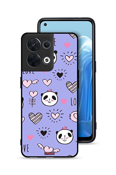 Tolwak غطاء حماية لهاتف Oppo Reno8 5G برسومات الحب والباندا