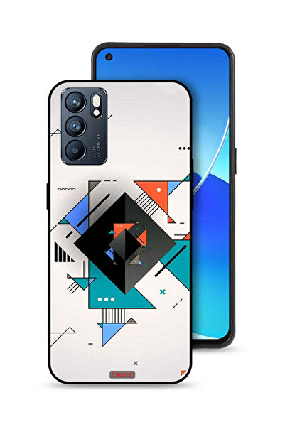 Tolwak غطاء حماية لهاتف Oppo Reno6 5G بأشكال مربعة ومثلثة ونمط تجريدي