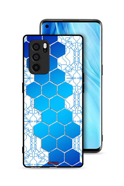 Tolwak غطاء حماية لهاتف Oppo Reno6 Pro 5G بنمط شبكة أيقونات سداسية الشكل