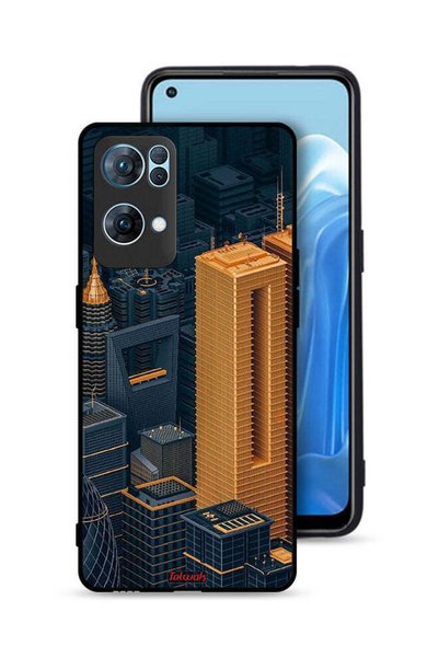 Tolwak غطاء حماية لهاتف Oppo Reno7 Pro 5G برسومات مباني فنية