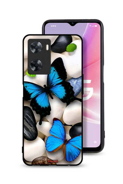 Tolwak غطاء حماية لهاتف Oppo A57s بنقشة فراشات على الحجارة