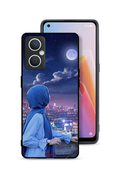 Tolwak غطاء حماية لهاتف Oppo A96 5G (الصين) بنظرة على القمر وفتاة محجبة