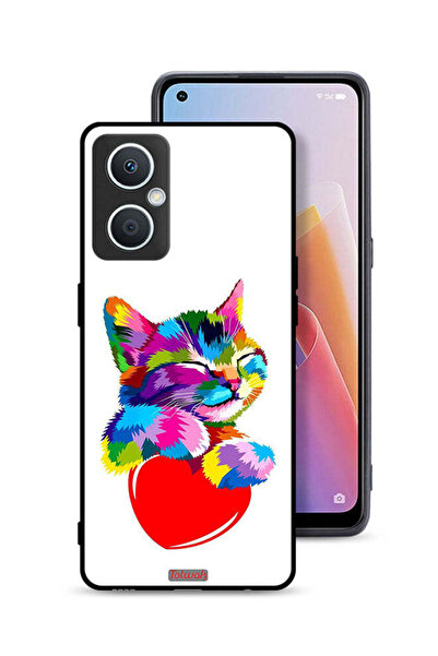 Tolwak غطاء حماية لهاتف Oppo A96 5G (الصين) بتصميم قطة ملونة