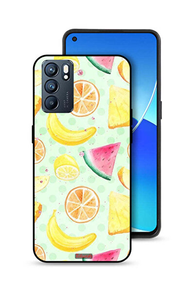 Tolwak غطاء حماية لهاتف Oppo Reno6 5G برسومات فواكه وألوان مائية