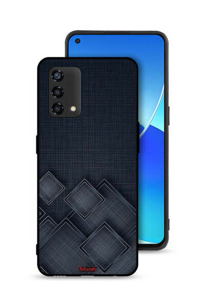 Tolwak Oppo A95 4G Protective Case Cover Squares Pattern On Cloth