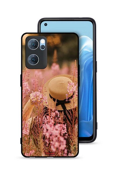 Tolwak غطاء حماية لهاتف Oppo Reno7 5G بتصميم فتاة قبعة مزينة بالزهور
