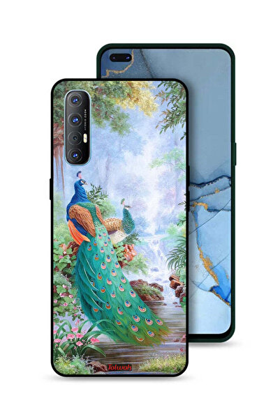 Tolwak غطاء حماية لهاتف Oppo Reno3 Pro 4G بنقشة الطاووس
