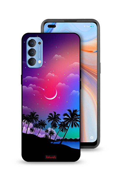 Tolwak غطاء حماية لهاتف Oppo Reno4 4G بنقشة قمر في الليل