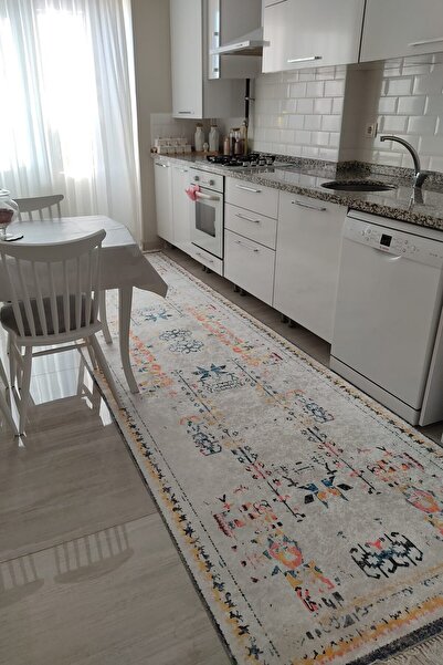 CENTER AVM Renkli Halı Mutfak Halısı Leke Tutmaz Makinede Yıkanabilir Kaymaz ...