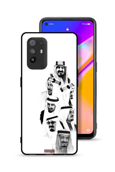Tolwak غطاء حماية لهاتف Oppo A95 5G، رسم ملوك السعودية، أبيض وأسود
