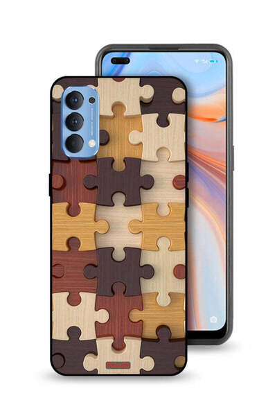 Tolwak غطاء حماية لهاتف Oppo Reno4 4G بنمط خشبي