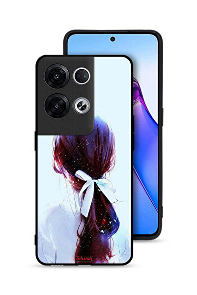 Tolwak غطاء حماية Oppo Reno8 Pro Plus 5G بتصميم ربطة شعر مع رباط شعر وفن فتاة