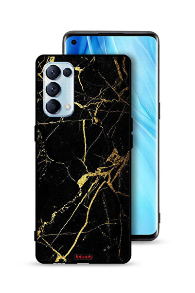 Tolwak غطاء حماية لهاتف Oppo Reno5 Pro 5G - رخام متصدع